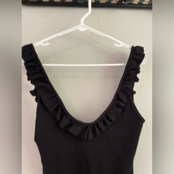 Free People Intimately - Black Ruffle Low Back Bodysuit - Size Small - EUC! - Picture 3 of 7